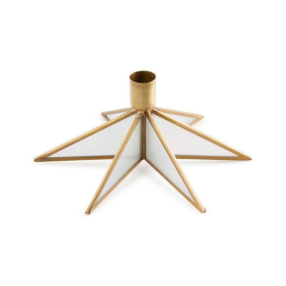 Crate&barrel Brass Star Taper Candle Holder - Picture 10 of 11